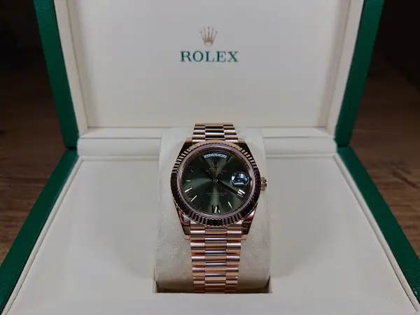 ROLEX DAY-DATE EVEROSE GOLD OLİVE GREEN DİAL ALTIN KAPLAMA